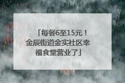 每餐6至15元！金辰街道金实社区幸福食堂营业了