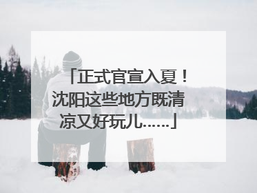 正式官宣入夏！沈阳这些地方既清凉又好玩儿……