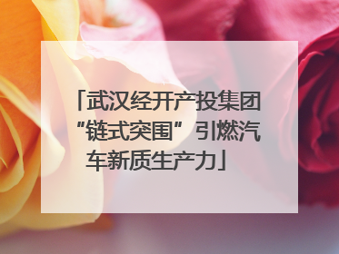 武汉经开产投集团“链式突围”引燃汽车新质生产力