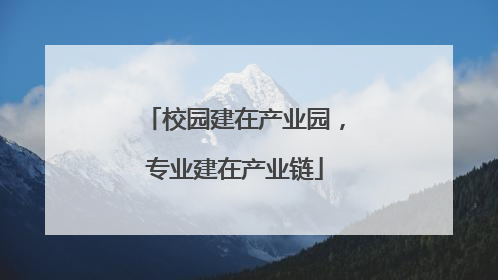校园建在产业园，专业建在产业链