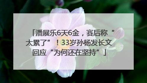 潘展乐6天6金，赛后称“太累了”！33岁孙杨发长文回应“为何还在坚持”