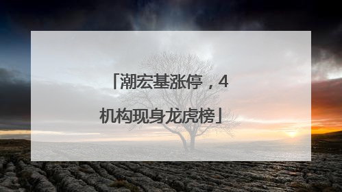 潮宏基涨停，4机构现身龙虎榜