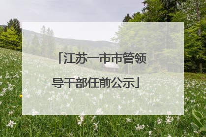 江苏一市市管领导干部任前公示