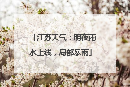 江苏天气：明夜雨水上线，局部暴雨