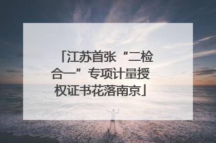 江苏首张“二检合一”专项计量授权证书花落南京