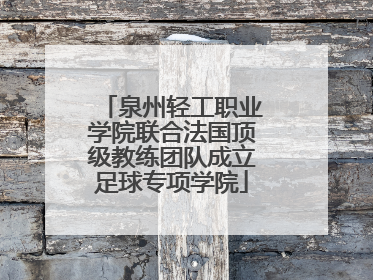 泉州轻工职业学院联合法国顶级教练团队成立足球专项学院