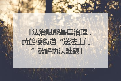 法治赋能基层治理，黄鹤楼街道“送法上门”破解执法难题