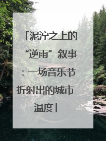 泥泞之上的“逆雨”叙事：一场音乐节折射出的城市温度