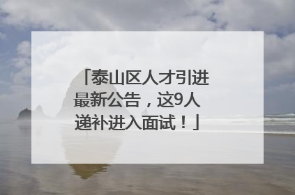 泰山区人才引进最新公告，这9人递补进入面试！