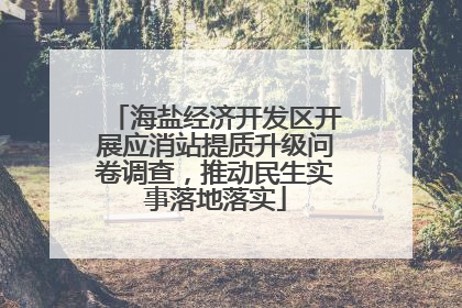 海盐经济开发区开展应消站提质升级问卷调查，推动民生实事落地落实