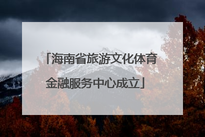 海南省旅游文化体育金融服务中心成立