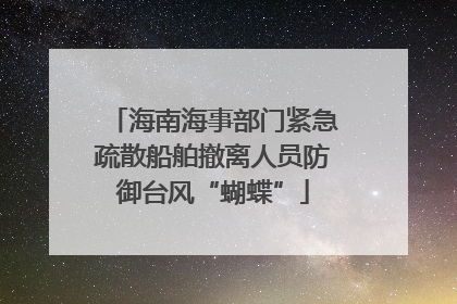 海南海事部门紧急疏散船舶撤离人员防御台风“蝴蝶”