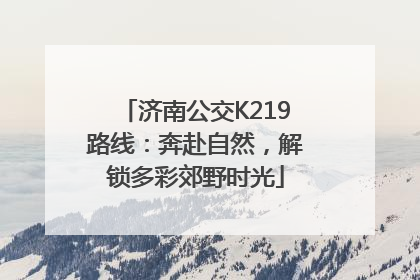 济南公交K219路线：奔赴自然，解锁多彩郊野时光