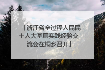 浙江省全过程人民民主人大基层实践经验交流会在桐乡召开