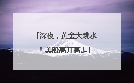 深夜，黄金大跳水！美股高开高走