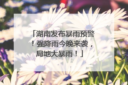湖南发布暴雨预警！强降雨今晚来袭，局地大暴雨！
