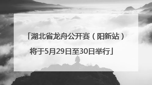 湖北省龙舟公开赛（阳新站）将于5月29日至30日举行