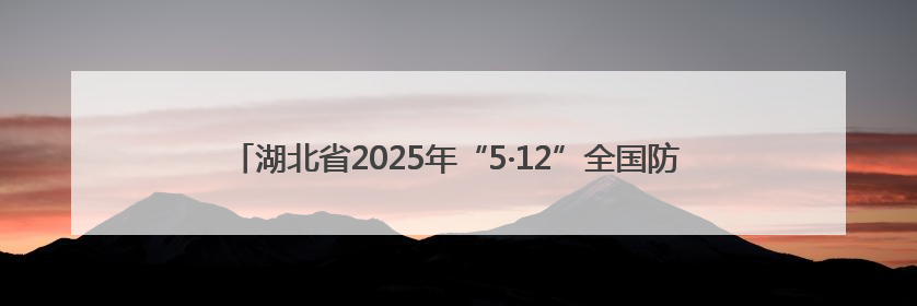 湖北省2025年“5·12”全国防灾减灾日集中宣传教育活动在汉启动