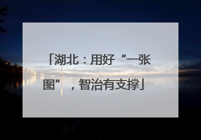 湖北：用好“一张图”，智治有支撑