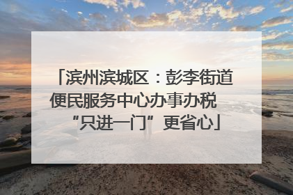 滨州滨城区：彭李街道便民服务中心办事办税 “只进一门”更省心