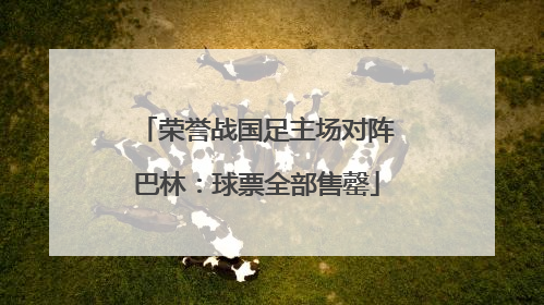 荣誉战国足主场对阵巴林：球票全部售罄