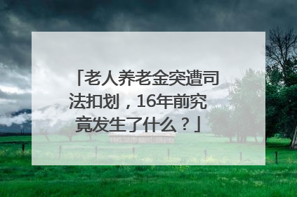 老人养老金突遭司法扣划，16年前究竟发生了什么？