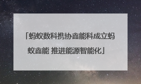 蚂蚁数科携协鑫能科成立蚂蚁鑫能 推进能源智能化