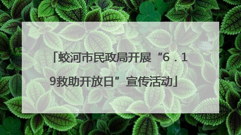 蛟河市民政局开展“6．19救助开放日”宣传活动