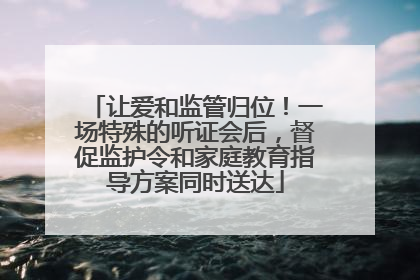 让爱和监管归位！一场特殊的听证会后，督促监护令和家庭教育指导方案同时送达
