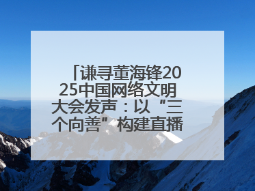 谦寻董海锋2025中国网络文明大会发声：以“三个向善”构建直播电商善意长河