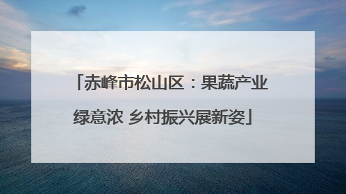 赤峰市松山区：果蔬产业绿意浓 乡村振兴展新姿