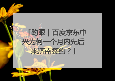 趵眼｜百度京东中兴为何一个月内先后来济南签约？