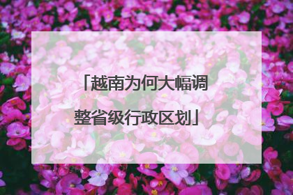 越南为何大幅调整省级行政区划