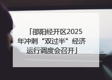 邵阳经开区2025年冲刺“双过半”经济运行调度会召开