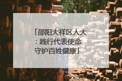 邵阳大祥区人大：践行代表使命 守护百姓健康