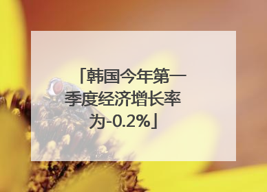 韩国今年第一季度经济增长率为-0.2%