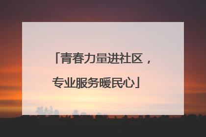 青春力量进社区，专业服务暖民心