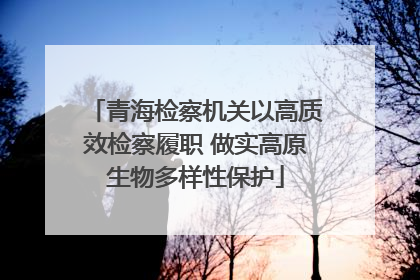 青海检察机关以高质效检察履职 做实高原生物多样性保护