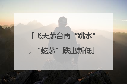 飞天茅台再“跳水”，“蛇茅”跌出新低