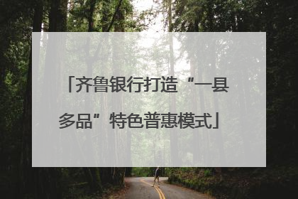 齐鲁银行打造“一县多品”特色普惠模式