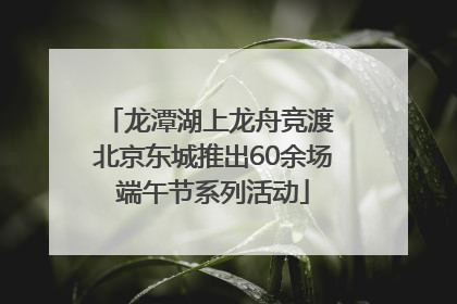 龙潭湖上龙舟竞渡 北京东城推出60余场端午节系列活动