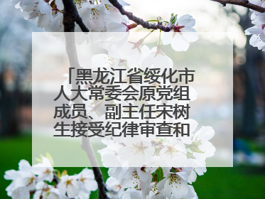黑龙江省绥化市人大常委会原党组成员、副主任宋树生接受纪律审查和监察调查