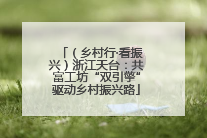 （乡村行·看振兴）浙江天台：共富工坊“双引擎”驱动乡村振兴路
