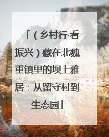 （乡村行·看振兴）藏在北魏重镇里的坝上雅居：从留守村到生态园