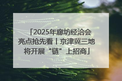 2025年廊坊经洽会亮点抢先看丨京津冀三地将开展“链”上招商