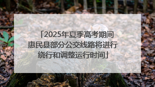 2025年夏季高考期间惠民县部分公交线路将进行绕行和调整运行时间