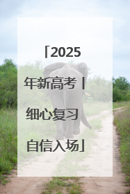 2025年新高考丨细心复习 自信入场