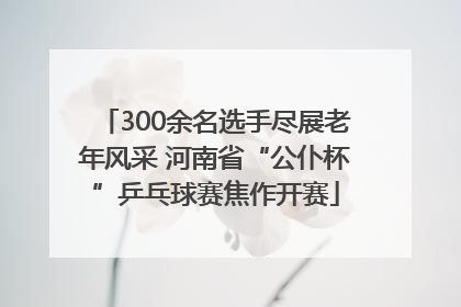 300余名选手尽展老年风采 河南省“公仆杯”乒乓球赛焦作开赛
