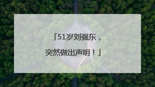 51岁刘强东，突然做出声明！