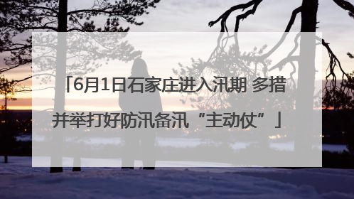 6月1日石家庄进入汛期 多措并举打好防汛备汛“主动仗”